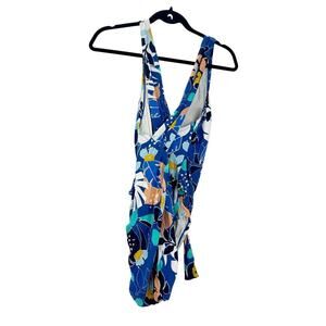 Sea Angel Tropical Floral One Piece Swimsuit Sleeveless Multi Size XL NWOT